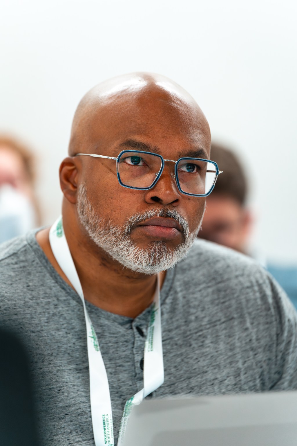 Tajh Taylor, Vice President of Data Science and Engineering at the Wikimedia Foundation, at WikiConference North America 2023. 